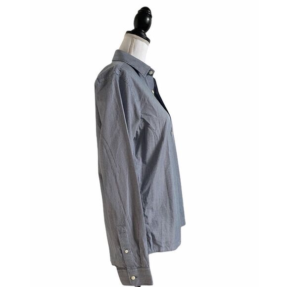 Michael Kors Men’s Tailored Fit Button Down Shirt Blue Gray Micro Stripe Small - Picture 7 of 8